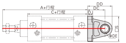 本图介绍的是气缸型号和规格尺寸选型的单耳座尺寸