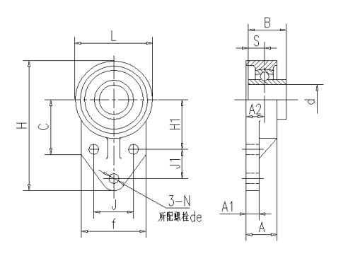 UCFB带座轴承尺寸规格表