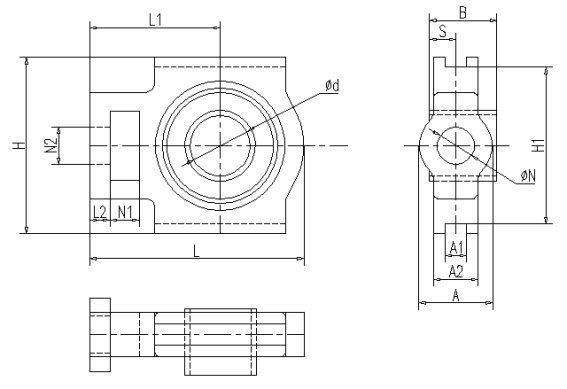 UCT带座轴承尺寸规格表