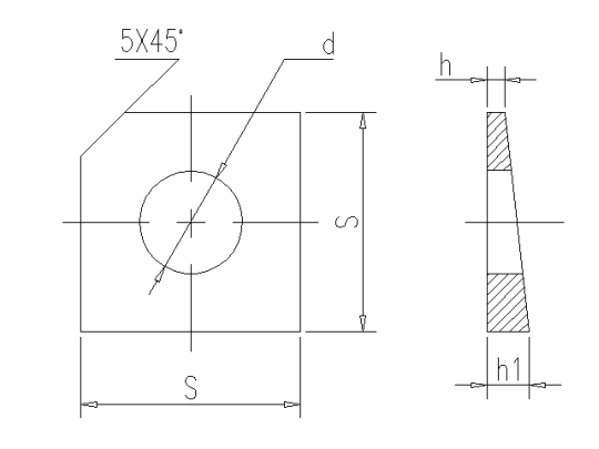 槽钢用方斜垫圈标准尺寸规格表