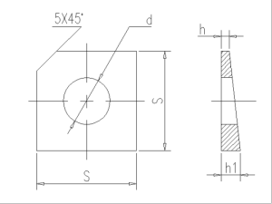 槽钢用方斜垫圈标准尺寸规格表